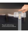 Lampe de table LED rechargeable 1W - Tactile dimmable, batterie 1800mAh, 3000K, gris, incl. câble USB-C