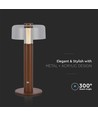 Lampe de table LED rechargeable 1W, brun sable - Tactile dimmable, 3000K, USB-C, 150x300mm
