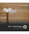 Lampe de table LED rechargeable 1W, brun sable - Tactile dimmable, 3000K, USB-C, 150x300mm