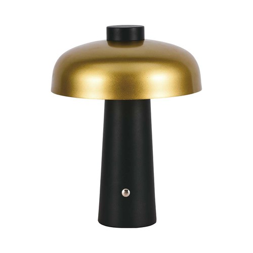 Lampe de table LED rechargeable 3W - Tactile dimmable, 3-en-1 CCT, or/noir, incl. câble USB