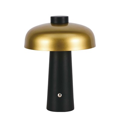 Lampe de table LED rechargeable 3W - Tactile dimmable, 3-en-1 CCT, or/noir, incl. câble USB