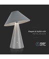 Lampe de table LED rechargeable 3W, CCT - Gris, tactile dimmable, USB-C, métal, 200lm