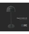 Lampe de table rechargeable V-Tac 3 en 1 - CCT, noire, IP20, dimmable tactile