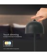 Lampe de table rechargeable V-Tac 3 en 1 - CCT, noire, IP20, dimmable tactile