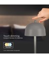 Lampe de table rechargeable V-Tac 3 en 1 - CCT, gris, IP20, tactile dimmable