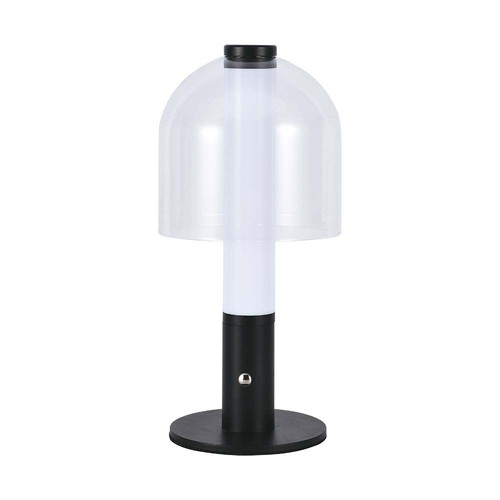 Lampe de table LED 2W, rechargeable - Tactile dimmable, 3-en-1 CCT, noir, USB, incl. batterie