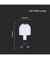 Lampe de table LED 2W, rechargeable - Tactile dimmable, 3-en-1 CCT, noir, USB, incl. batterie