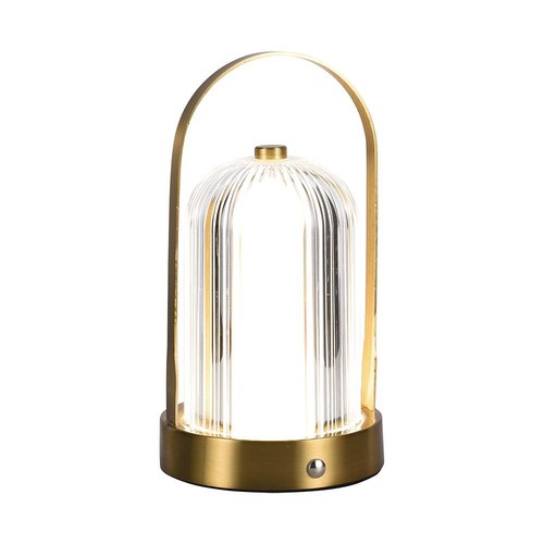 Lampe de table LED rechargeable 1W, tactile dimmable - 3-en-1 CCT, French Gold, batterie 1800mAh, hauteur 19cm