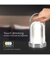 Lampe de table LED rechargeable 1W, 3-en-1 CCT - Tactile dimmable, USB-C, batterie 6-8 heures, finition antique