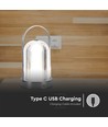 Lampe de table LED rechargeable 1W, 3-en-1 CCT - Tactile dimmable, USB-C, batterie 6-8 heures, finition antique