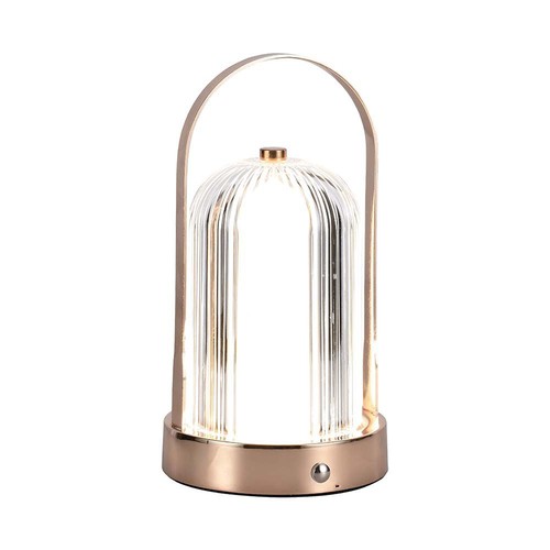 Lampe de table LED rechargeable 1W, bronze antique - 3-en-1 CCT, dimmable, 5V, batterie 1800mAh, hauteur 19cm