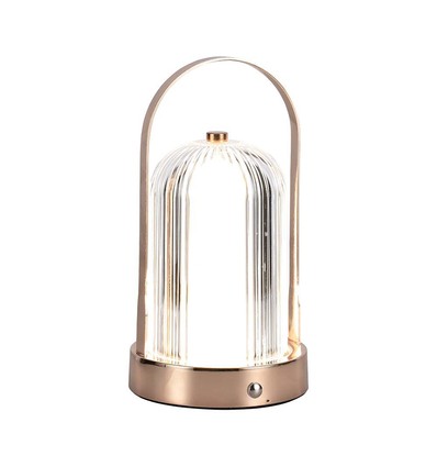 Lampe de table LED rechargeable 1W, bronze antique - 3-en-1 CCT, dimmable, 5V, batterie 1800mAh, hauteur 19cm