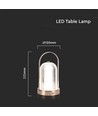 Lampe de table LED rechargeable 1W, bronze antique - 3-en-1 CCT, dimmable, 5V, batterie 1800mAh, hauteur 19cm