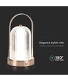 Lampe de table LED rechargeable 1W, bronze antique - 3-en-1 CCT, dimmable, 5V, batterie 1800mAh, hauteur 19cm