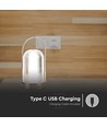 Lampe de table LED rechargeable 1W, bronze antique - 3-en-1 CCT, dimmable, 5V, batterie 1800mAh, hauteur 19cm