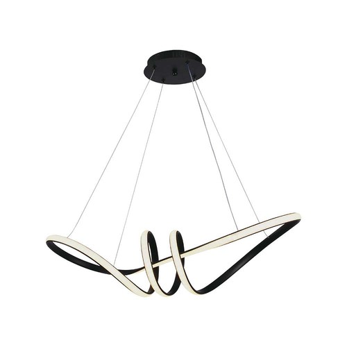 Suspension LED décorative 72cm 24W - Noir, 3240lm, 3000K, IP20, incl. source lumineuse