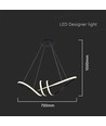 Suspension LED décorative 72cm 24W - Noir, 3240lm, 3000K, IP20, incl. source lumineuse