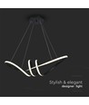 Suspension LED décorative 72cm 24W - Noir, 3240lm, 3000K, IP20, incl. source lumineuse