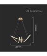 Suspension LED décorative 24W - L720x300mm, 3240lm, 3000K, noir, IP20