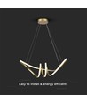 Suspension LED décorative 24W - L720x300mm, 3240lm, 3000K, noir, IP20