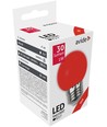 Ampoule LED sphérique E27 1W - Rouge, dépolie