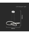 Suspension LED 20W, Ø50cm - 127lm/W, blanc, circulaire, 3000K, incl. source lumineuse