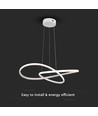 Suspension LED 20W, Ø50cm - 127lm/W, blanc, circulaire, 3000K, incl. source lumineuse