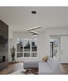 Suspension LED 32W avec 3 anneaux - Noir, 3000K, 600x400x200mm, plafonnier décoratif
