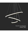 Suspension LED 32W avec 3 anneaux - Noir, 3000K, 600x400x200mm, plafonnier décoratif