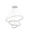 Suspension LED 32W, 3 anneaux - Ø60+40+20cm, 3880lm, 3000K, finition blanche