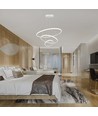 Suspension LED 32W, 3 anneaux - Ø60+40+20cm, 3880lm, 3000K, finition blanche