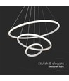 Suspension LED 32W, 3 anneaux - Ø60+40+20cm, 3880lm, 3000K, finition blanche
