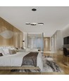 Suspension LED 18W, design violon - 700x250mm, 3000K, noir, plafonnier décoratif