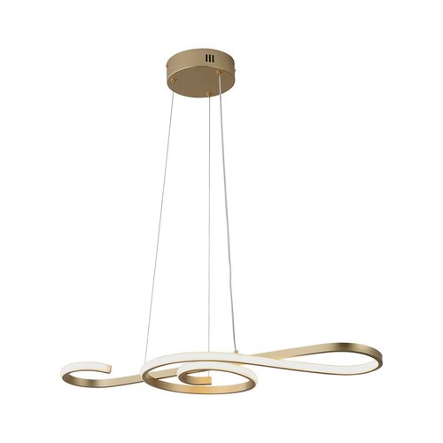Suspension LED décorative 18W - L700x250mm, or, forme violon, 3000K