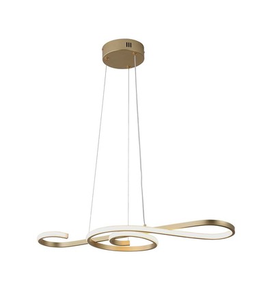 Suspension LED décorative 18W - L700x250mm, or, forme violon, 3000K