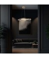 Suspension LED décorative 18W - L700x250mm, or, forme violon, 3000K