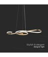 Suspension LED décorative 18W - L700x250mm, or, forme violon, 3000K