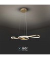 Suspension LED décorative 18W - L700x250mm, or, forme violon, 3000K