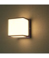 Applique murale LED 8W - IP65, marron, carrée, source lumineuse incluse