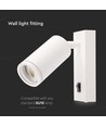 Applique murale GU10 avec interrupteur - Blanc, aluminium, sans source lumineuse