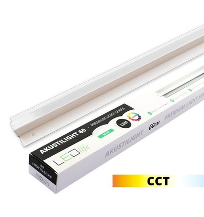 Rail LED Troldtekt 60 cm, CCT - 19W, Akustilight, encastré, 24V