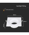 Spot encastrable GU10 - Carré, blanc, perçage : 75x75 mm, sans source lumineuse