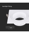 Spot encastrable GU10 - Carré, blanc, perçage : 75x75 mm, sans source lumineuse