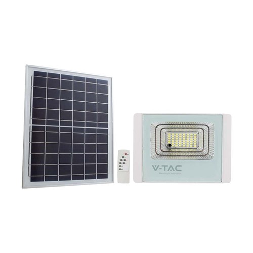 Projecteur LED panneau solaire 20W - 4000K, boîtier blanc