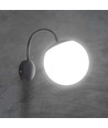 Applique murale E27 avec globe blanc - Noir, IP44 extérieur, Ø20cm, sans source lumineuse