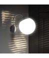 Applique murale E27 avec globe blanc - Noir, IP44 extérieur, Ø20cm, sans source lumineuse