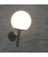Applique murale extérieure E27 - Noir, IP44, globe opale, Ø20cm, sans source lumineuse