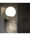 Applique murale extérieure E27 - Noir, IP44, globe opale, Ø20cm, sans source lumineuse