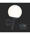 Applique murale extérieure E27 - Noir, IP44, globe opale, Ø20cm, sans source lumineuse