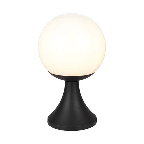 Borne lumineuse extérieure E27 - IP44, noir mat, verre opale, hauteur 100cm, sans source lumineuse